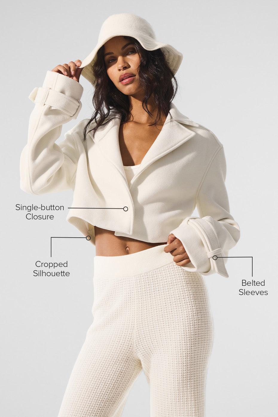 Wool Cropped Metro Trench - Ivory Product Image