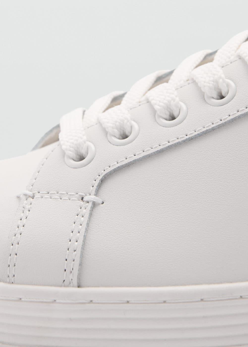 MANGO MAN - Contrasting panel leather sneakers whiteMen Product Image