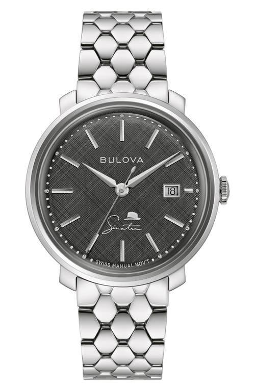 Bulova Mens Frank Sinatra Stainless Steel Bracelet Watch 40mm Product Image