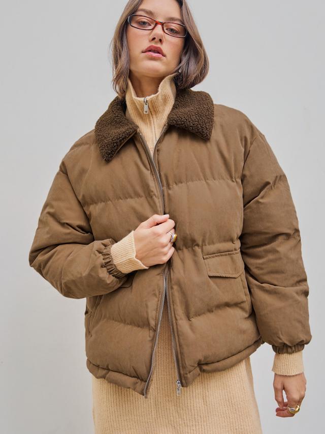 Teddy Collar Pocket Puffer Jacket Product Image