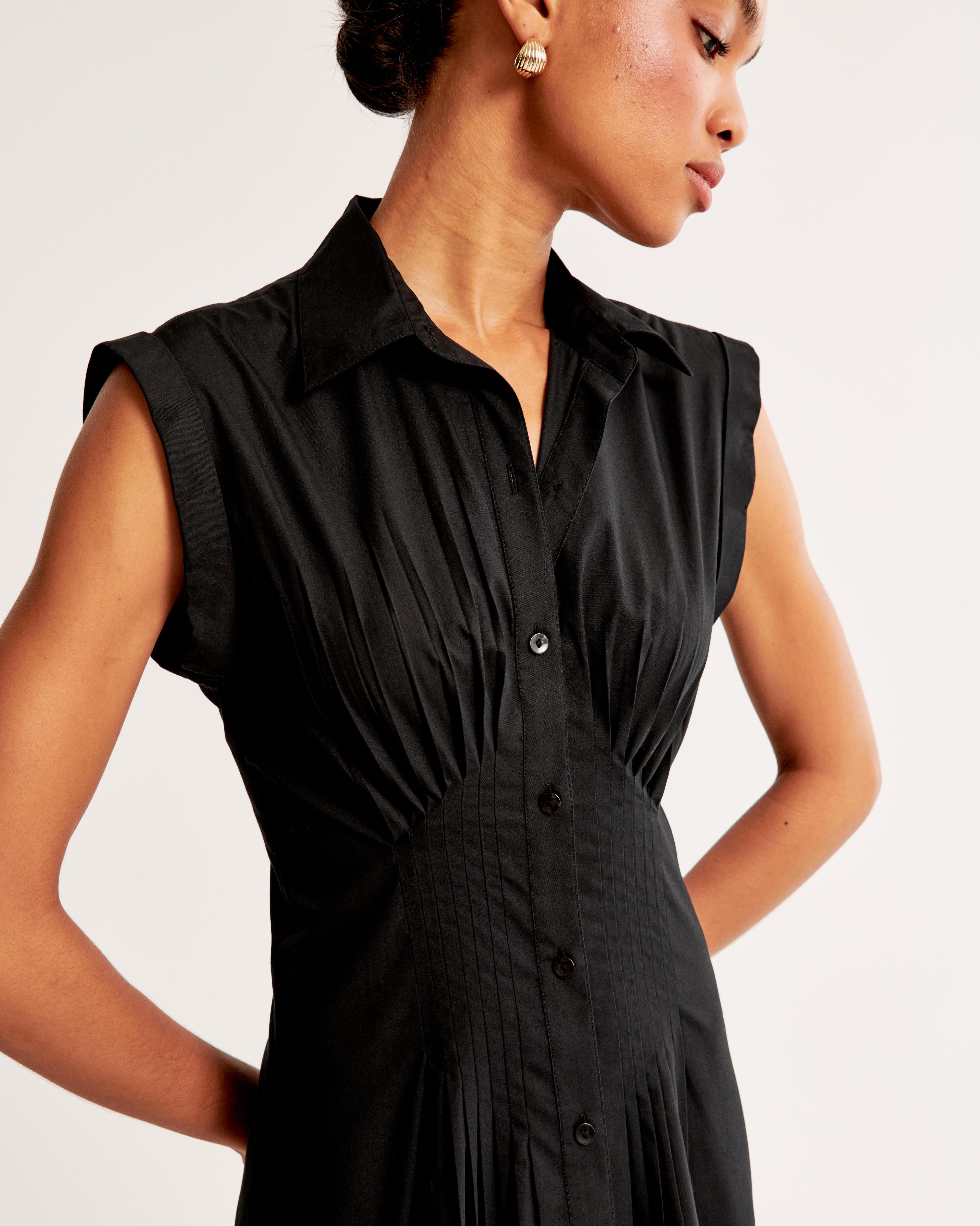 Short-Sleeve Midi Shirt Dress Product Image