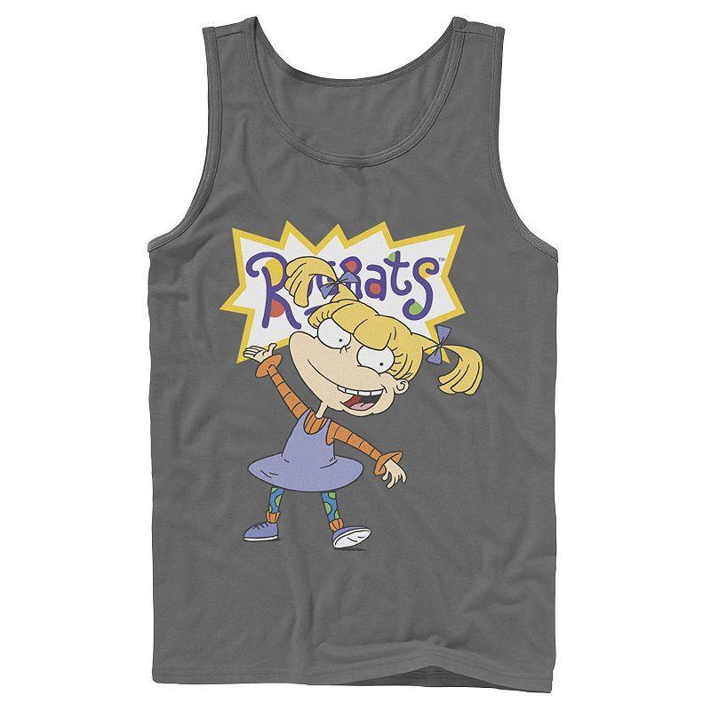 Mens Nickelodeon Rugrats Angelica Simple Portrait Graphic Tank Top Grey Product Image