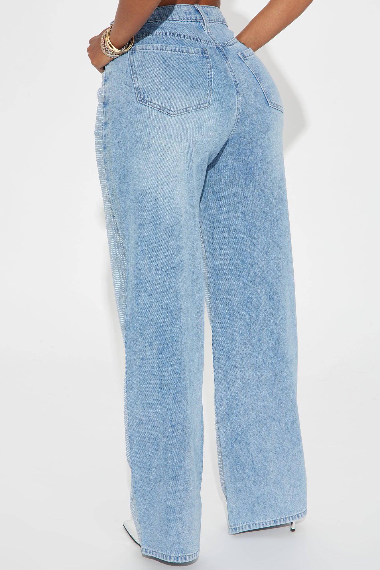 Better Perspective Embellished Baggy Jeans - Light Wash Product Image