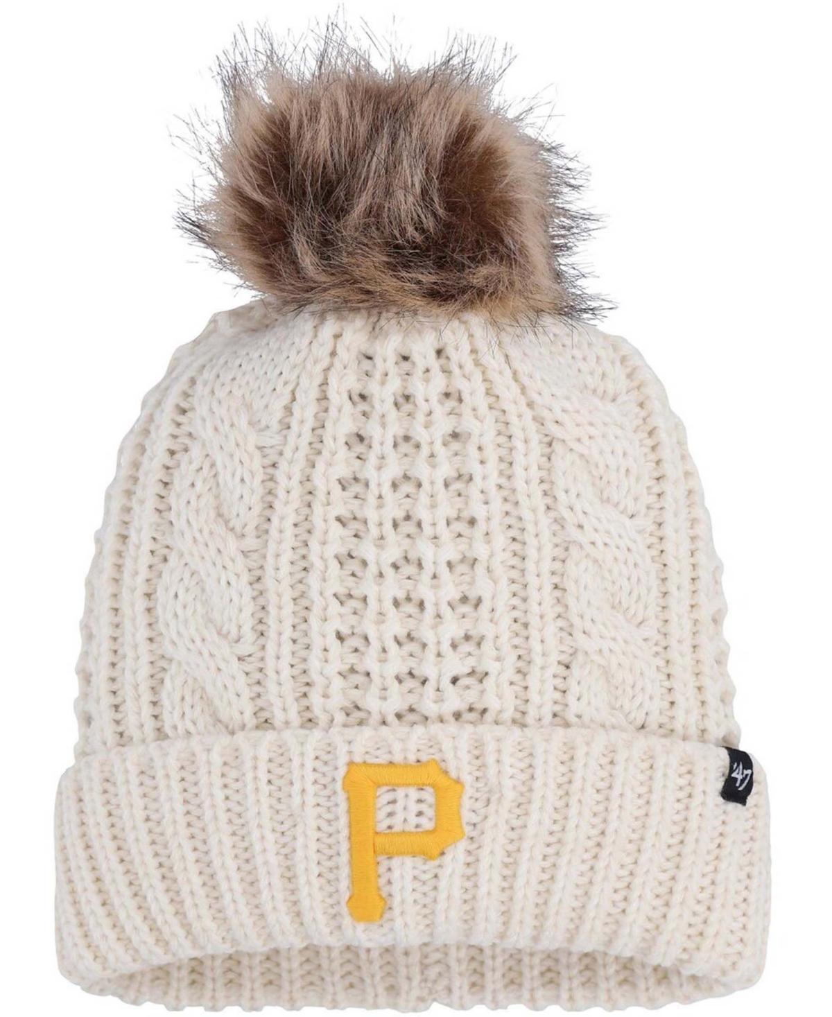 Womens 47 Cream Pittsburgh Pirates Meeko Cuffed Knit Hat with Pom Product Image