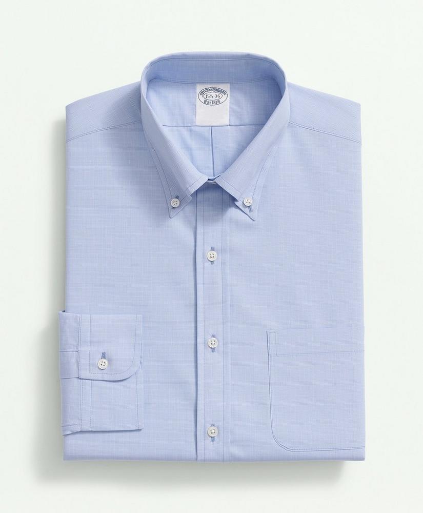 American-Made Cotton Broadcloth Button-Down Collar, Micro-Check Dress Shirt Product Image