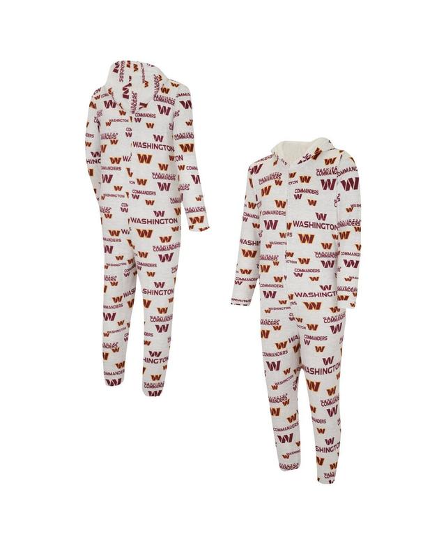 Mens Concepts Sport White Washington Commanders Allover Print Docket Union Full-Zip Hooded Pajama Suit Product Image