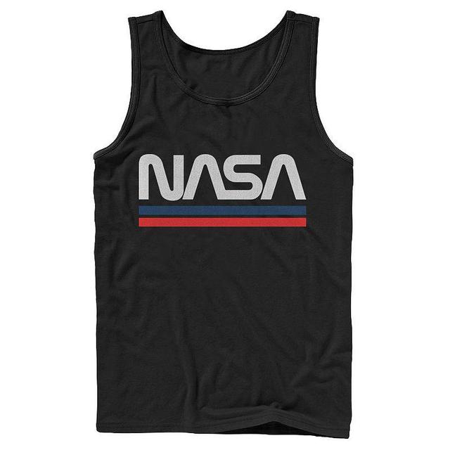 Mens NASA Red Blue Stripe Minimal Logo Vintage Graphic Tank Product Image