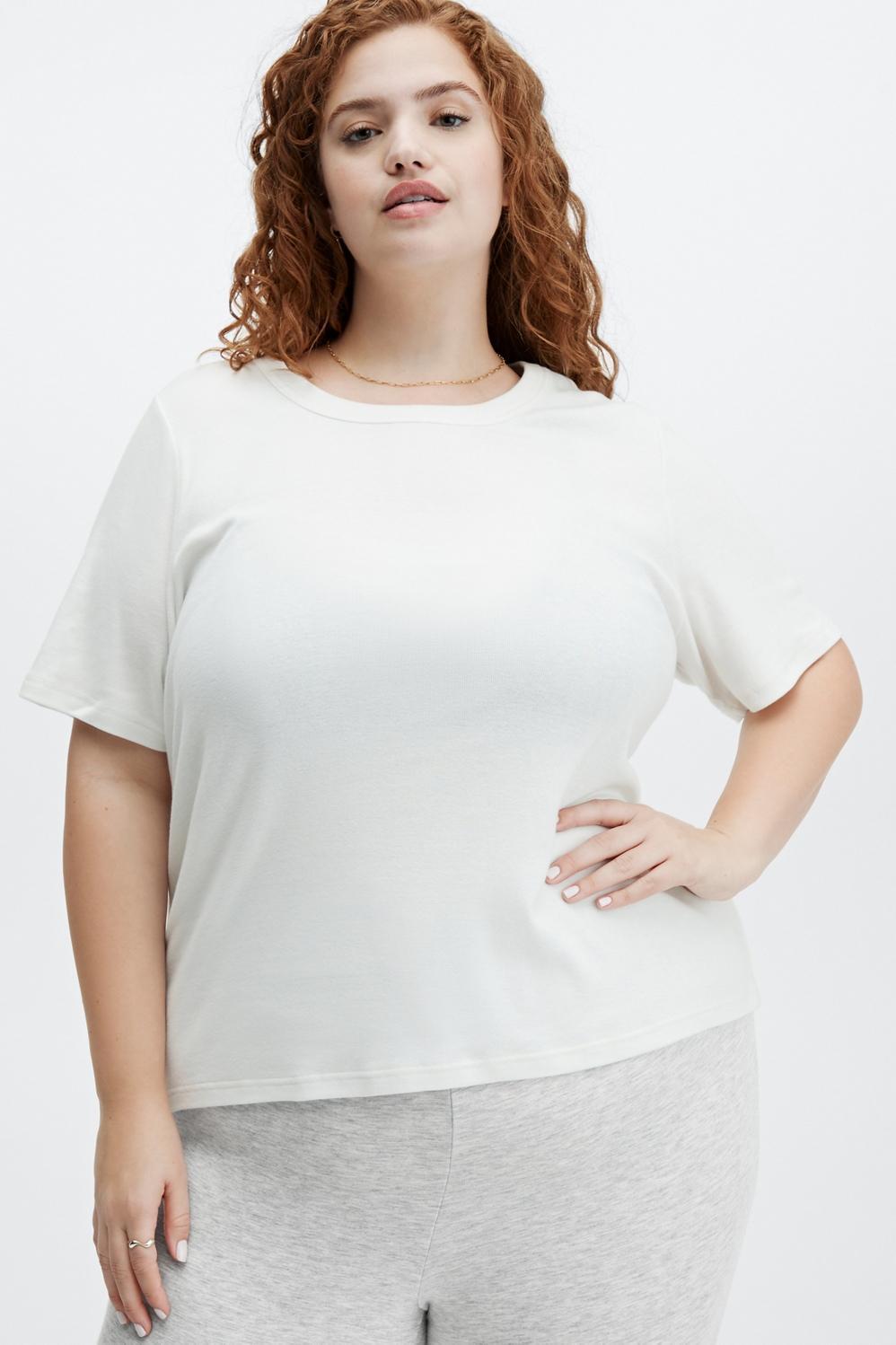 Fabletics Tinsley Short-Sleeve Tee Womens white plus Size 4X Product Image