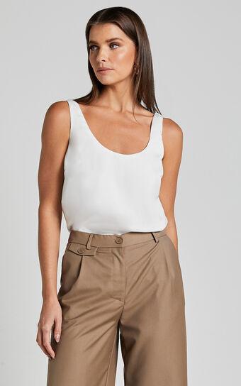 Gabriella Top - Scoop Neck Sleeveless in Ivory Product Image