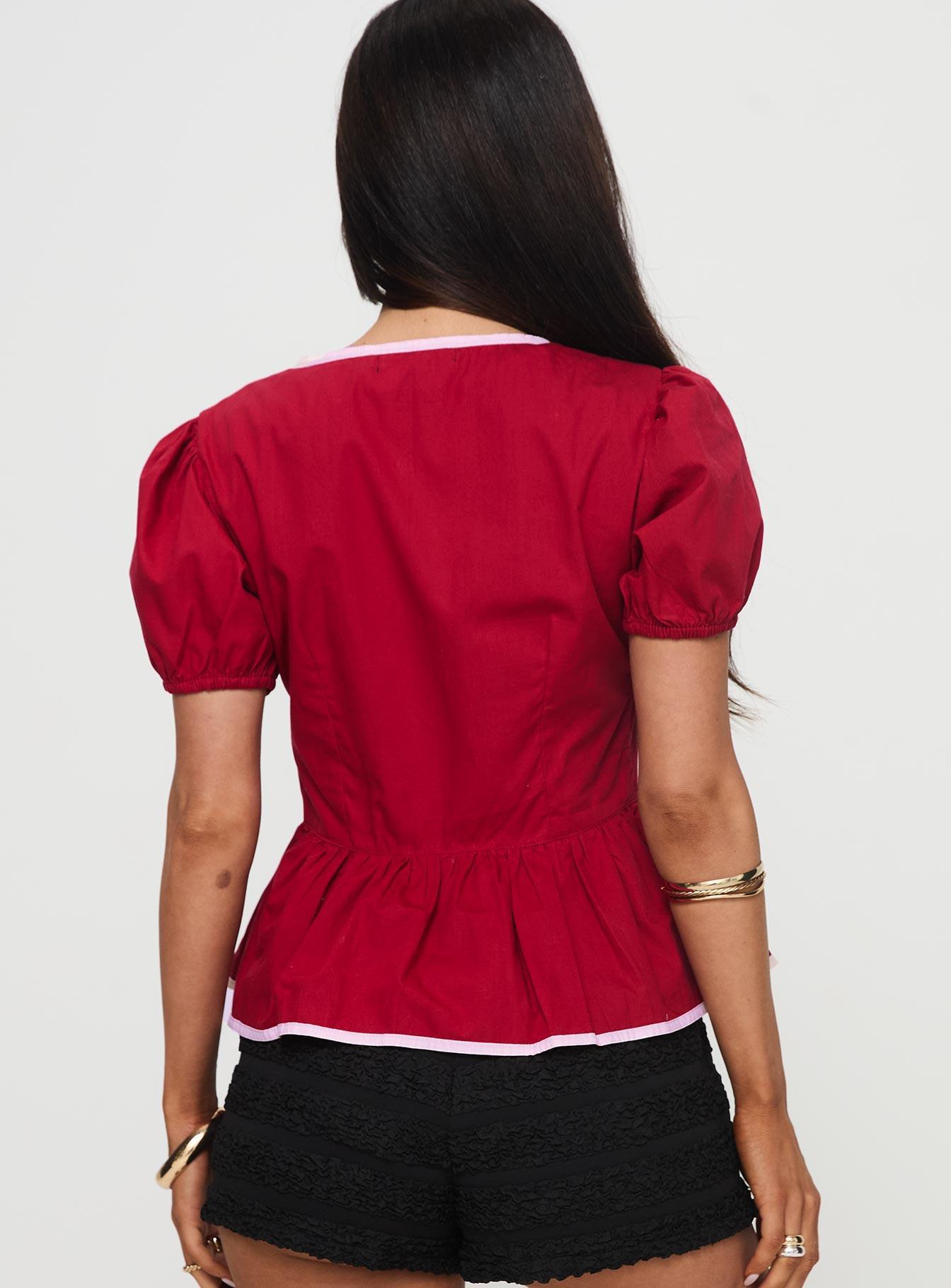 Ryota Blouse Red/pink Product Image