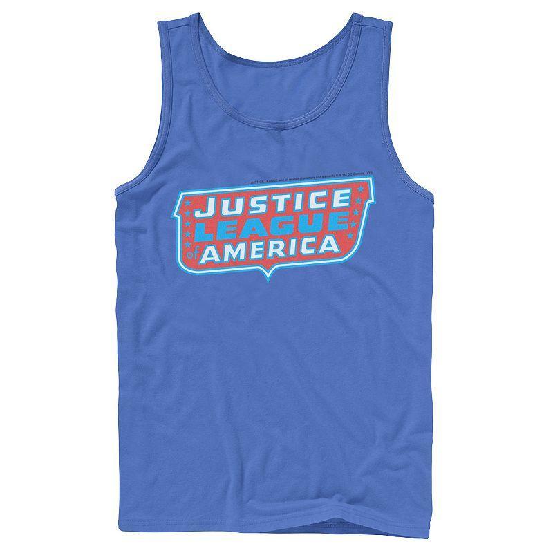 Mens DC Comics Justice League of America Text Poster Logo Tank Top Athletic Grey Product Image