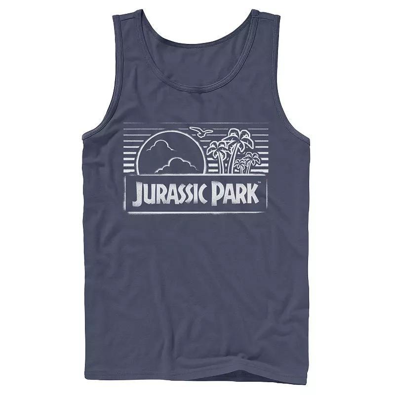 Mens Jurassic Park Spray Painted Stencil Logo Tank Top Product Image