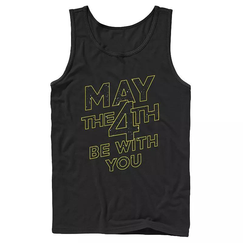 Mens Star Wars May The 4th Be With You Galaxy Fill Text Tank Top Product Image