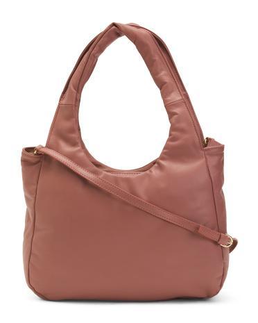 Leather Padded Shoulder Bag For Women Product Image