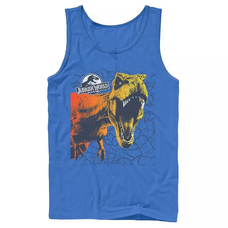 Mens Jurassic World Two T-Rex Color Pop Cracks Tank Top Product Image