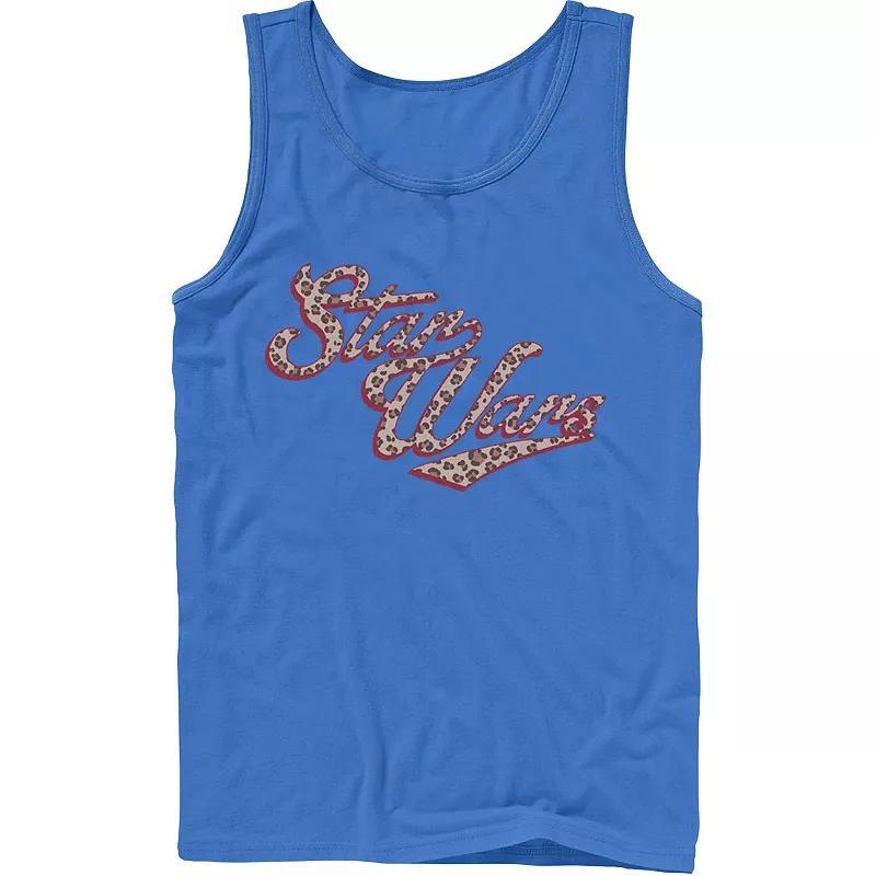 Mens Star Wars Cursive Cheetah Fill Logo Tank Top Athletic Grey Product Image