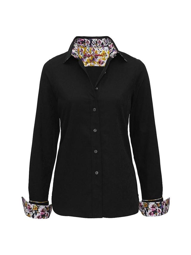 Womens Priscilla Sateen Floral-Lined Shirt Product Image