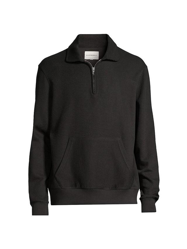 Mens Ribbed Quarter-Zip Sweater Product Image