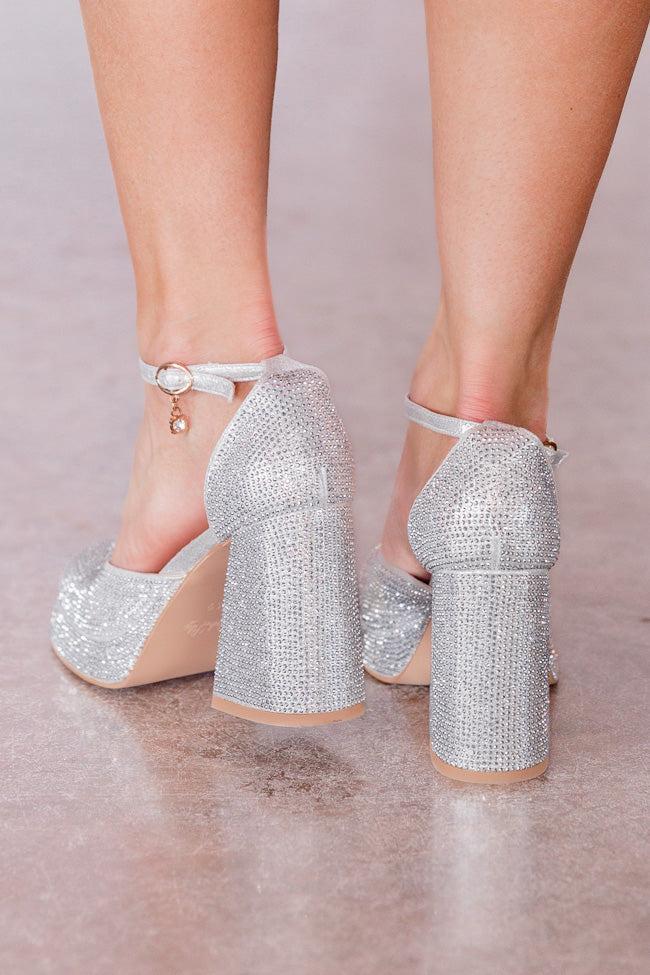 Eve Silver Chunky Sparkle Heel Product Image