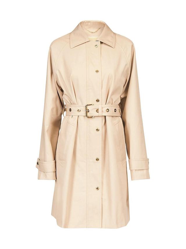 Womens Grommet Belted Trench Coat Product Image