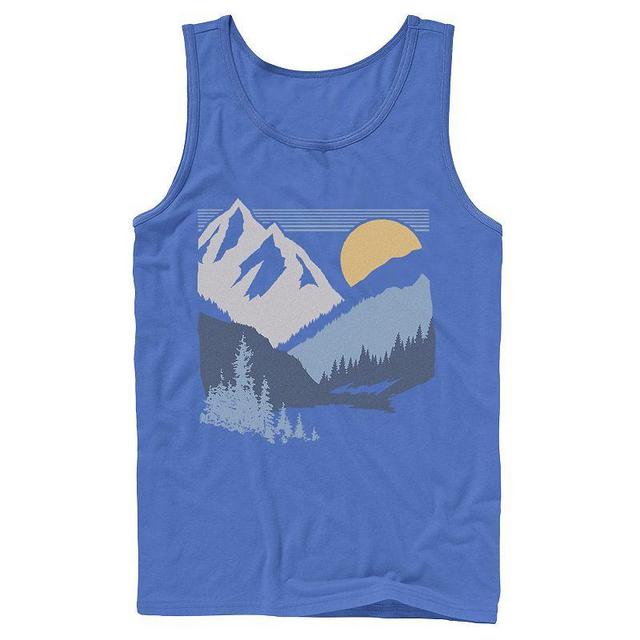 Mens Slanted Sun And Mountains Tank Med Blue Product Image