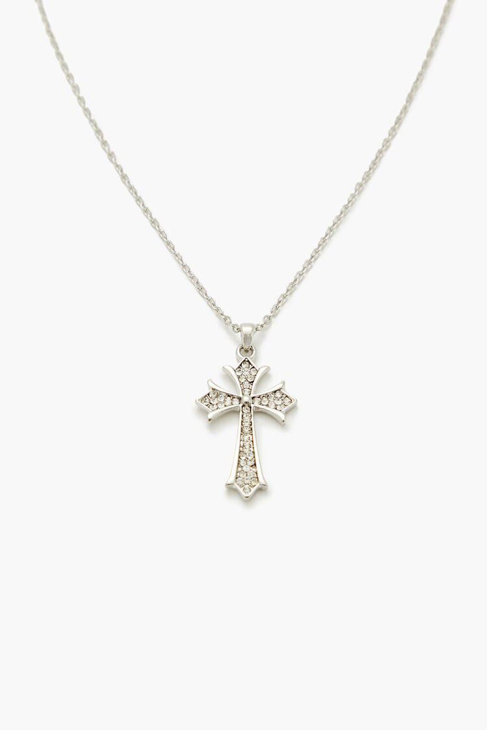 Rhinestone Cross Pendant Necklace | Forever 21 Product Image