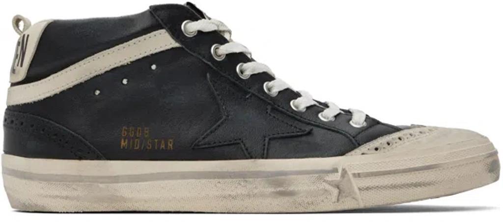 GOLDEN GOOSE Black Mid Star Sneakers Product Image