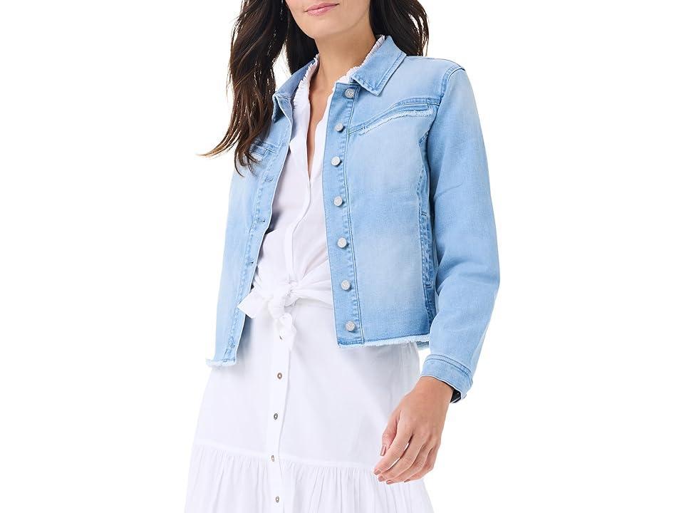 NIC+ZOE Fringe Detail Denim Jacket (Breeze) Women's Jacket Product Image