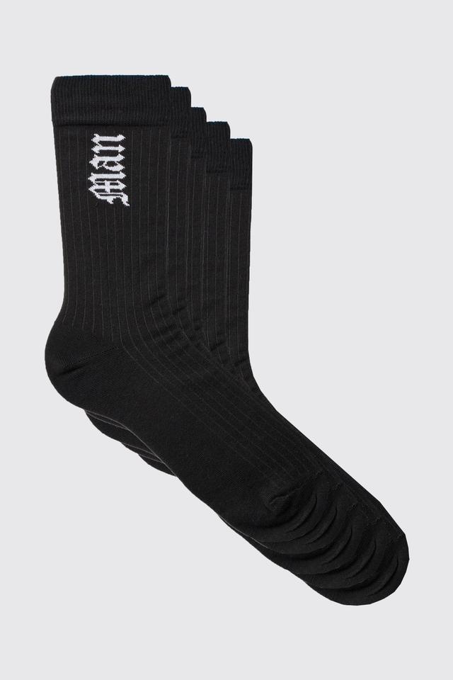 5 Pack Gothic Man Sports Socks | boohooMAN USA Product Image