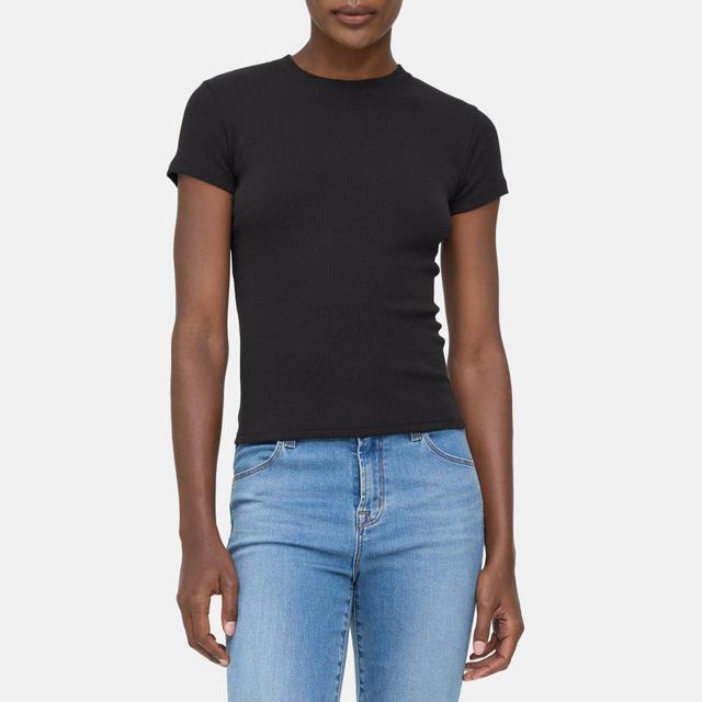 Ribbed Modal Cotton Tiny Tee | Theory Outlet Product Image