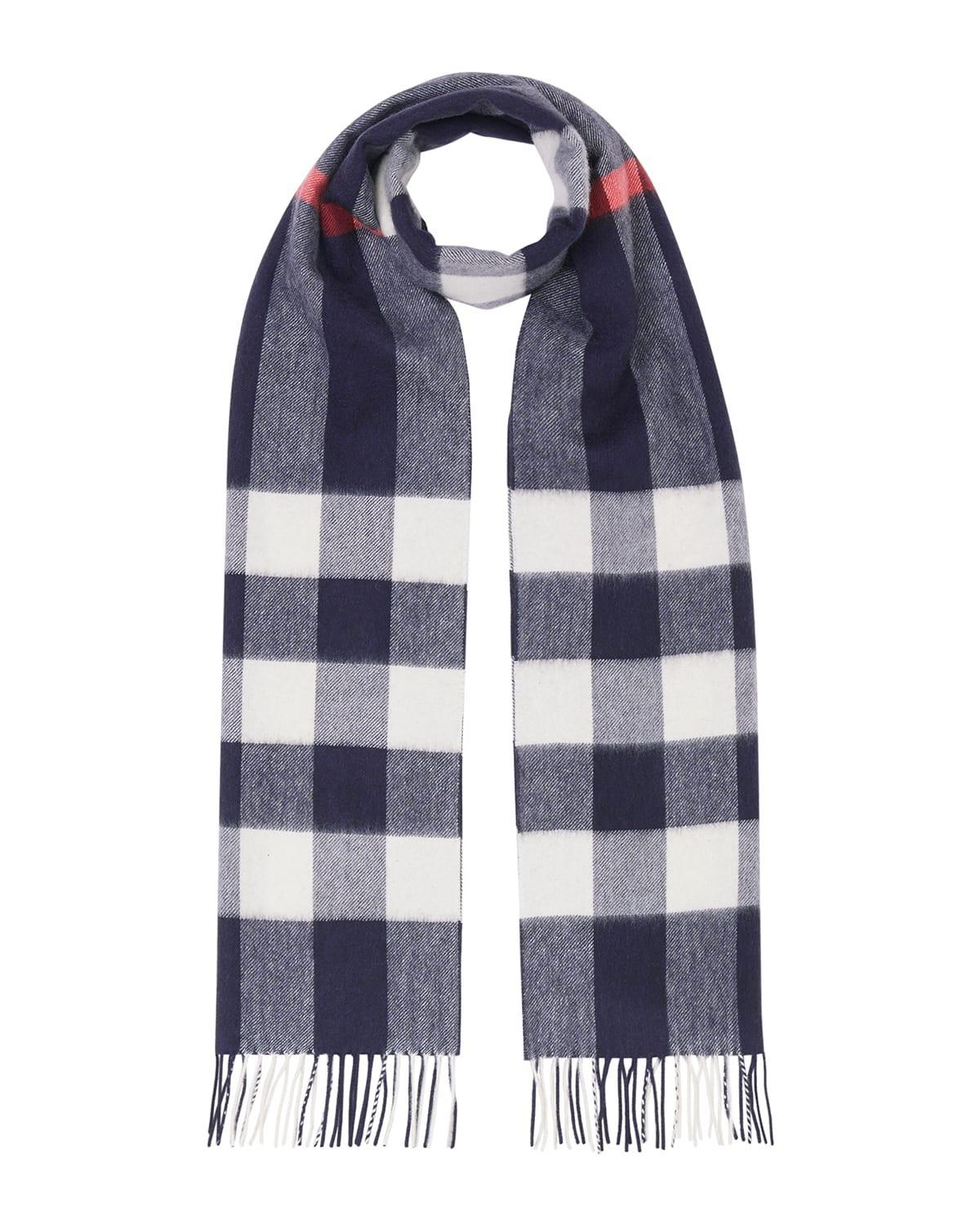 Mens Half Mega Check Cashmere Scarf Product Image