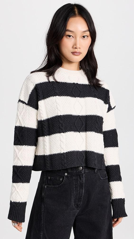 ASKK NY Cable Cropped Crew Sweater | Shopbop Product Image