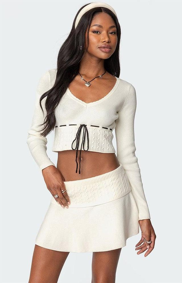 Edikted Women's Andie Ribbon Knit Top Product Image