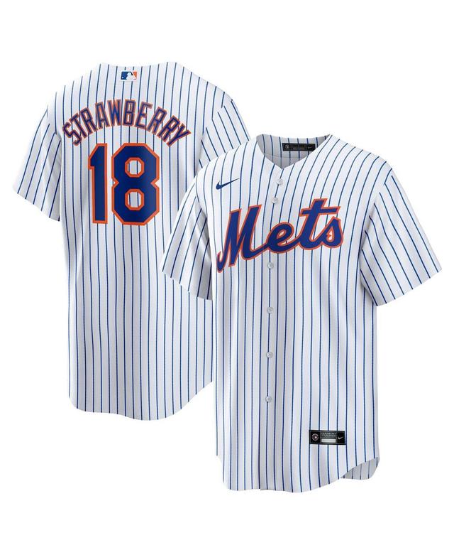 Nike Mens Darryl Strawberry White New York Mets Home Replica Player Jersey - White Product Image