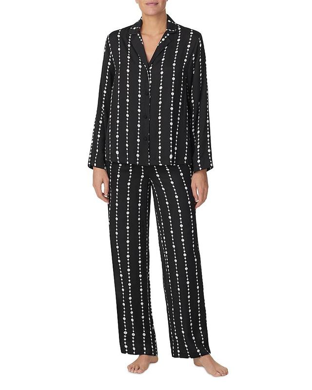 Kate Spade New York Long Notch PJ Set Pearls) Women's Pajama Sets Product Image