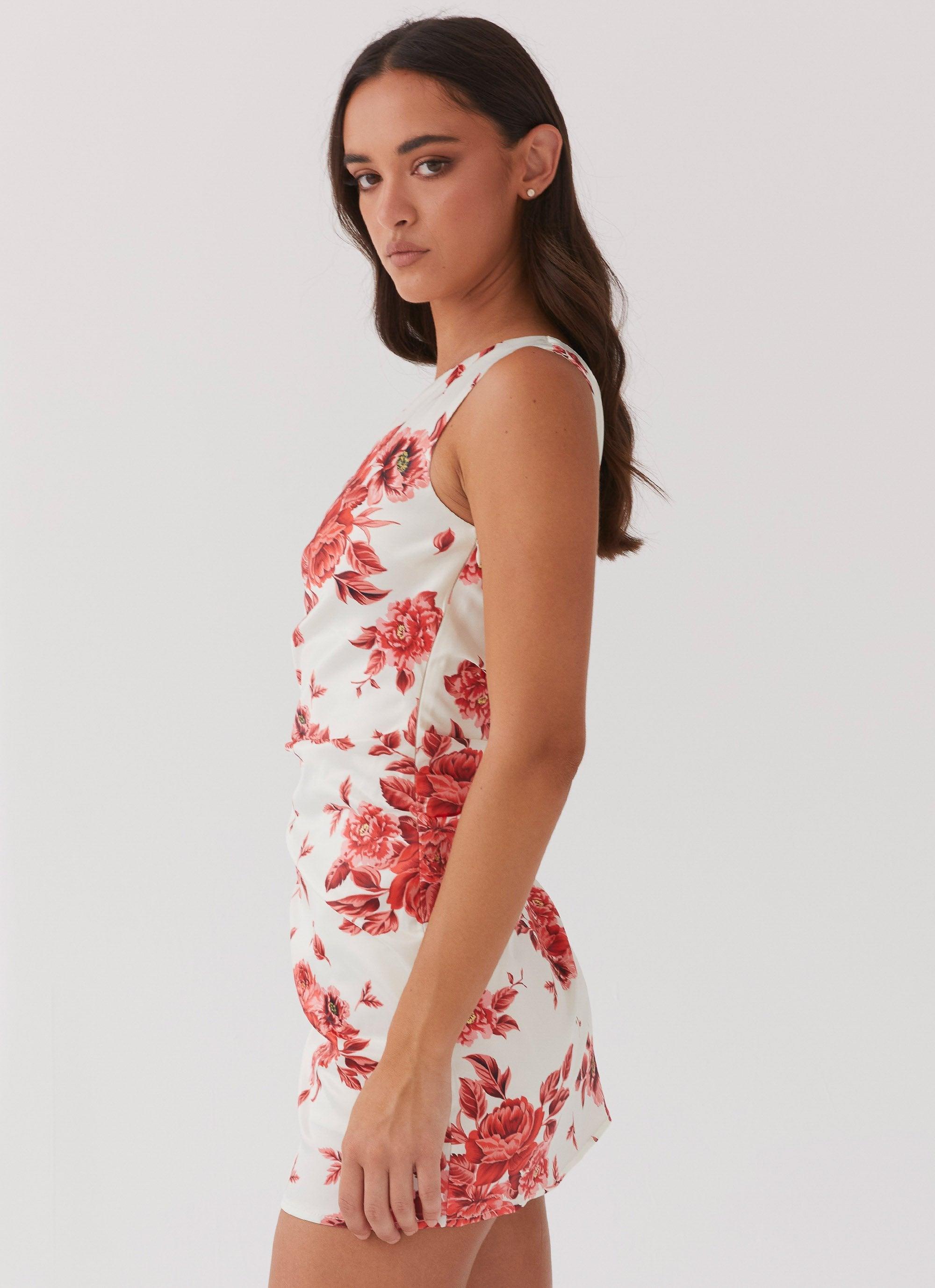 Sovere Satin Mini Dress - Rosa Floria Product Image