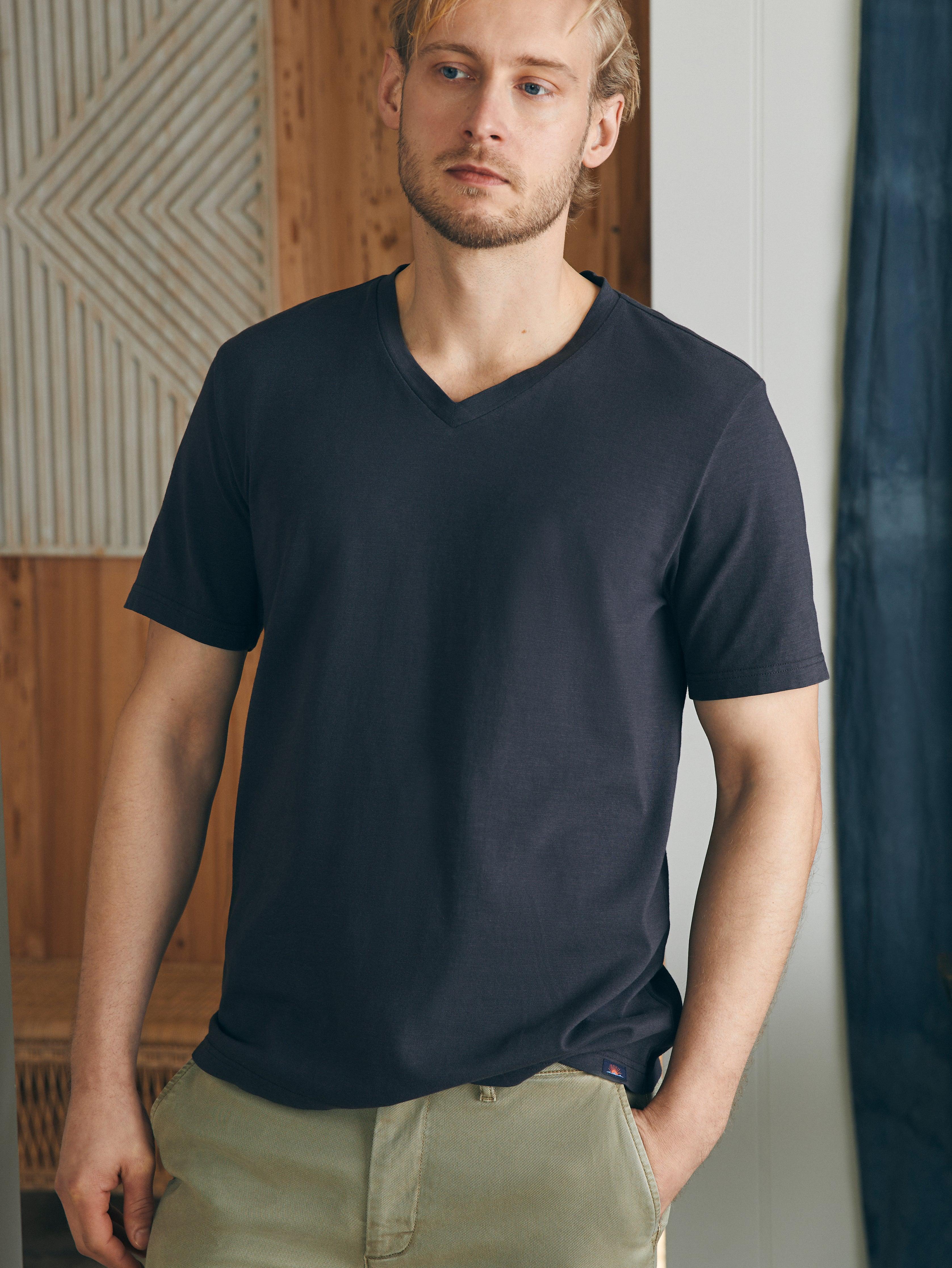 Sunwashed V-Neck Tee - Washed Black Male Product Image