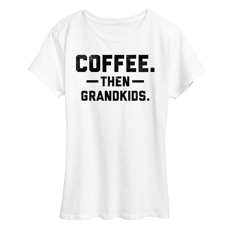 Womens Coffee Then Grandkids Graphic Tee Product Image