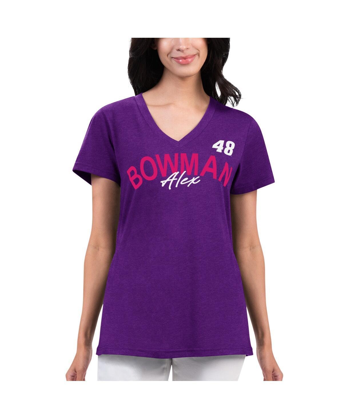 Womens G-iii 4Her by Carl Banks Purple Alex Bowman Key Move V-Neck T-shirt Product Image