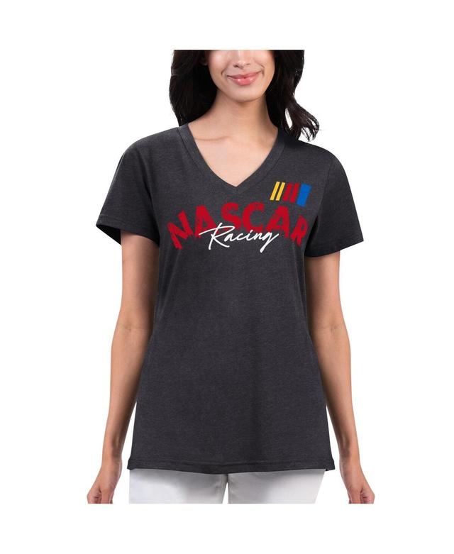 Womens G-iii 4Her by Carl Banks Black Distressed Nascar Key Move V-Neck T-shirt Product Image