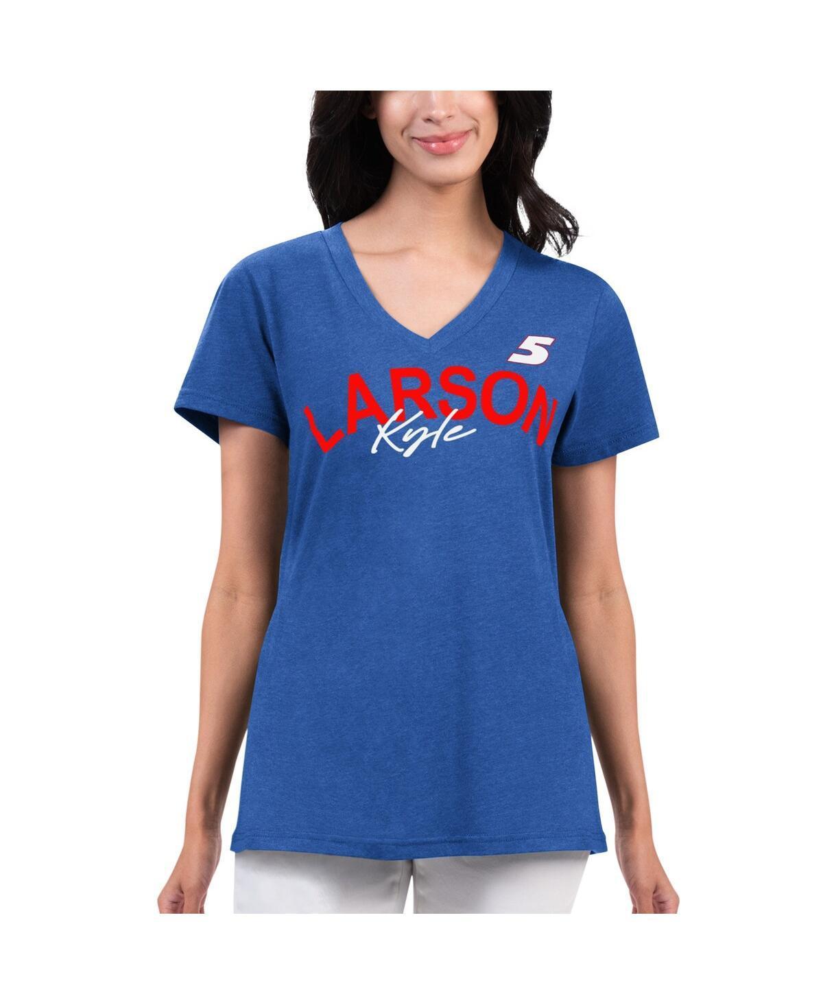 Womens G-iii 4Her by Carl Banks Blue Kyle Larson Key Move V-Neck T-shirt product image