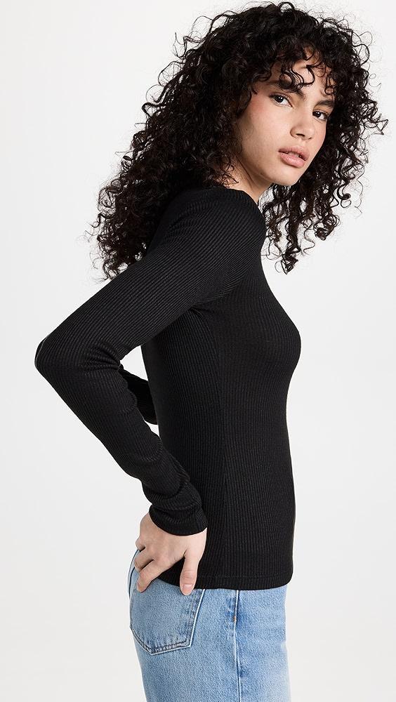 rag & bone The Rib Knit Henley Top | Shopbop Product Image