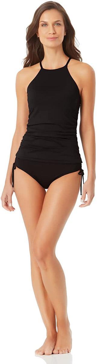 High Neck Tankini Top - Black Product Image