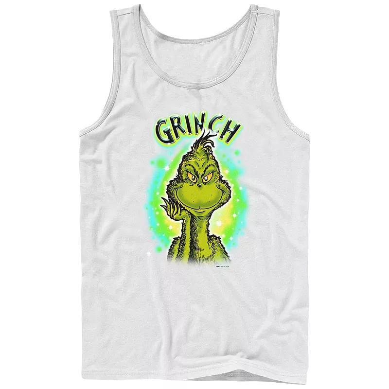 Big & Tall Dr. Seuss Grinch Airbrush Background Graphic Tank, Mens Product Image