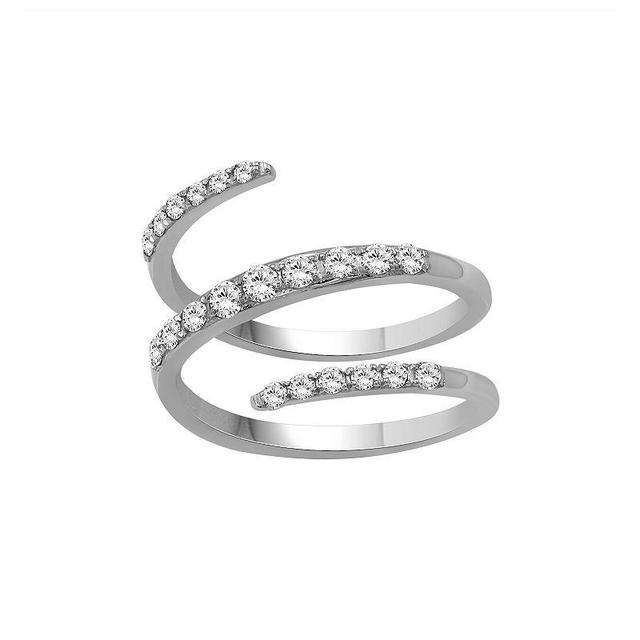 Jewelexcess Sterling Silver 1/2 Carat T.W. Diamond Coil Ring, Womens White Product Image