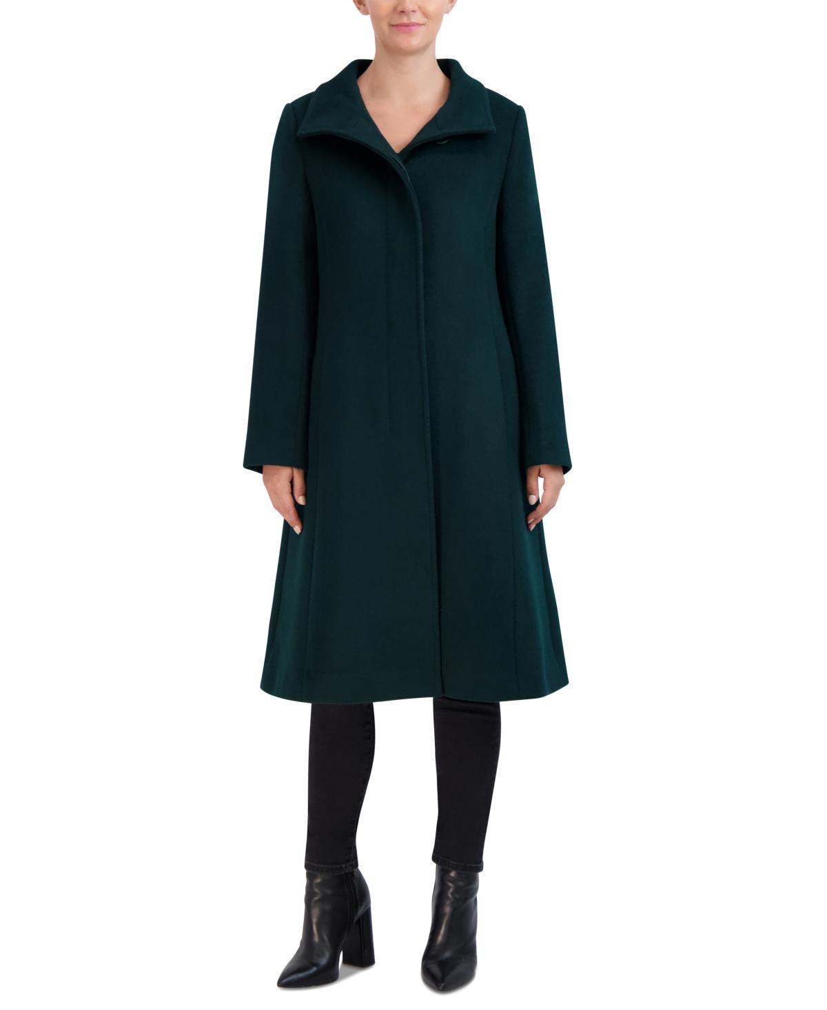 Cole Haan Womens Stand-Collar Single-Breasted Wool Blend Coat Product Image