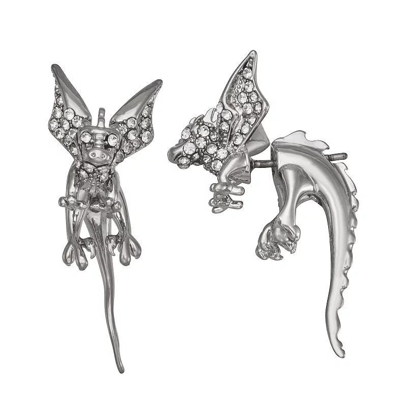 Simply Vera Vera Wang Dragon Front-Back Earrings, Womens, Silver Tone Product Image