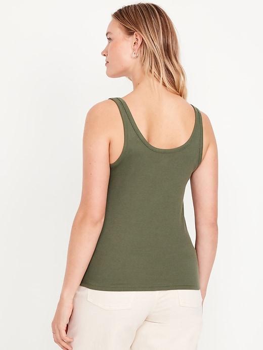 First-Layer Ribbed Scoop-Neck Tank Top Product Image