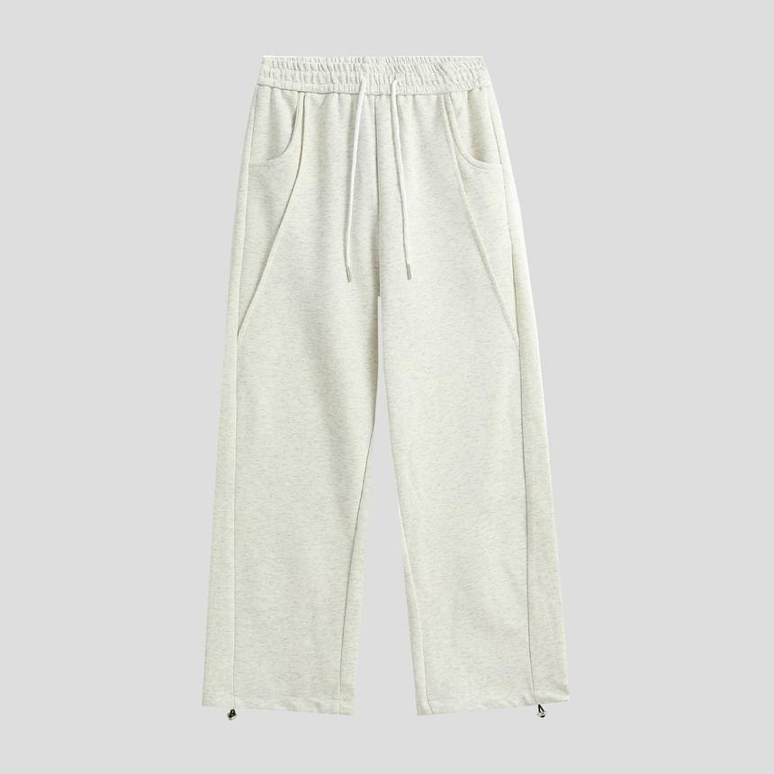 High Waist Plain Wide Leg Sweatpants Product Image