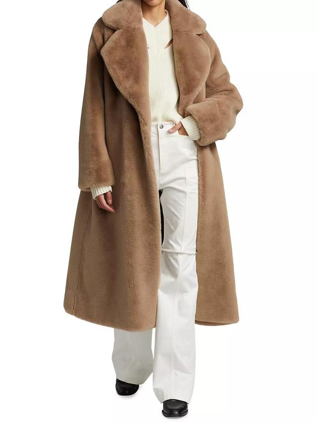 Faux Fur Belted Coat Product Image